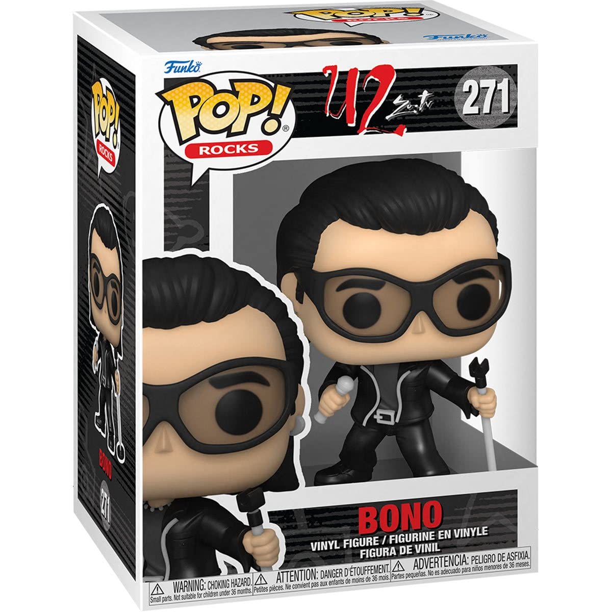 Pop Rocks: U2, Zootv - Bono Funko Vinyl Figure (Bundled With Compatible Box Protector Case), Multicolored, 3.75 Inches