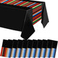 10 Pcs Mexican Fiesta Tablecloth Mexican Table Runner 108 x 54 Inch Plastic Striped Theme Party Decor Fiesta Colorful Striped Ta