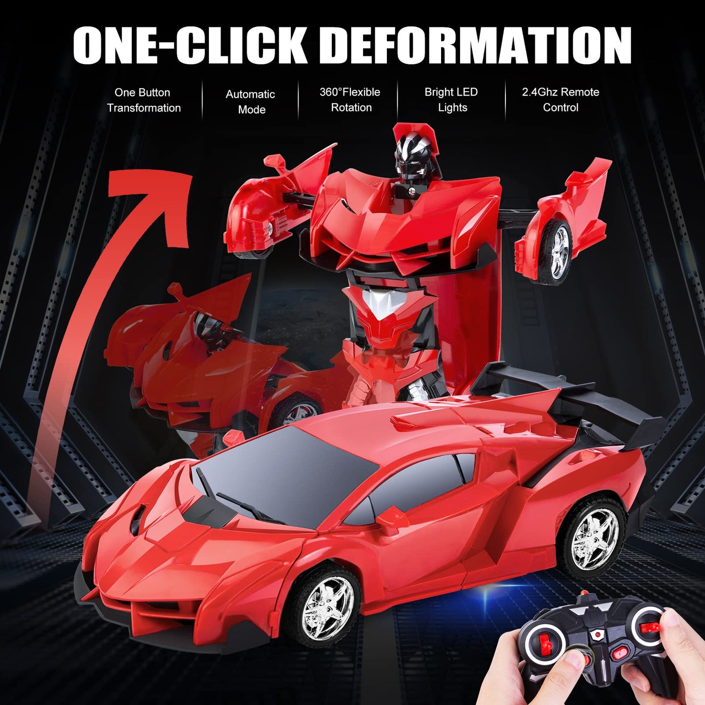 Refasy RC Cars for Boys Age 4-7,Remote Control Transformation Car Robot Toys for Child Electric Deformation Car Vehicle Toys for