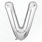 Flyloons Silver V Letter Foil Balloon Alphabets Balloons Perfect for Birthday Decoration Items, Anniversary, Bachelorette, Weddi