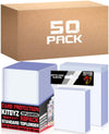50 Count Top Loaders Trading Card Sleeves, Hard Plastic Toploaders Penny Card Sleeves, Baseball Card Sleeves Holder Card Protector Fit For Mtg Card (Include 50 Toploaders & 200 Soft Sleeves)