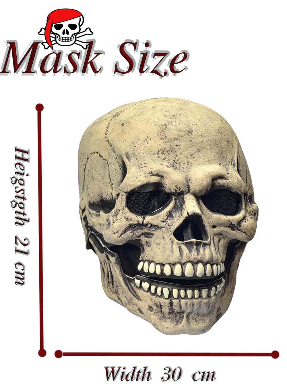 LEKA NEIL Skull Mask - Skull Mask with Movable Chin is suitable for youth or adults over 18 years old.
