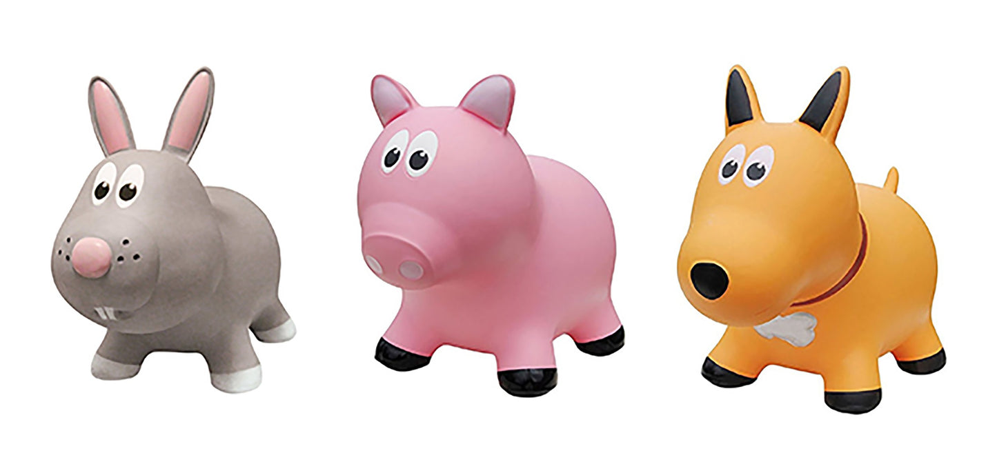 Farm Hoppers Bouncing Inflatable Animals - Award Winning Ride On Bouncy Pig Animal Jumper Toy For Children, Bpa, Latex Free Plastic, Easy Use Hand Pump