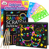 ZMLM Scratch Paper Art-Crafts Gift: 2 Pack Rainbow Notebooks Supplies Toys Easter Basket Stuffers for 3 4 5 6 7 8 9 10 Years Old