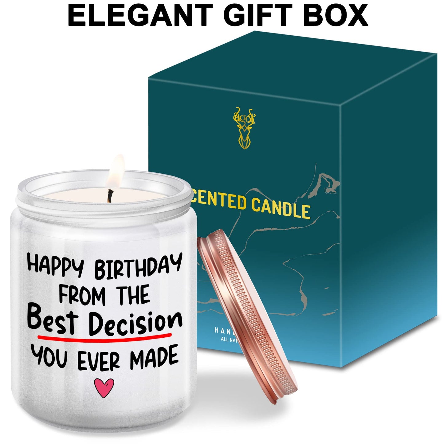 ZOKCC Soy Wax Lavender Scented Candles - Birthday Gifts for Wife - 2.75x3.54 inches, Happy Birthday