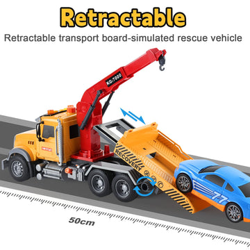SASBSC Tow Truck Toys for 3 4 5 6 7 Year Old Boys Big Construction Toy Trucks for Boys Age 3-7 Friction Power Crane Truck Toy Re