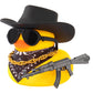 wonuu Black Cool Rubber Duck Car Ornaments Duck Car Dashboard Decorations for Car Accessories with Cowboy Hat Necklace and Sungl
