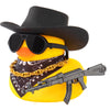 wonuu Black Cool Rubber Duck Car Ornaments Duck Car Dashboard Decorations for Car Accessories with Cowboy Hat Necklace and Sungl