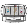 Tatub 14Ft Trampoline For Kids And Adults, Outdoor Recreational Trampolines With Basketball Hoop & Enclosure Net, Curved Poles, 