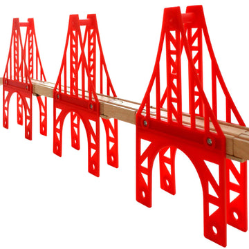 Wooden Train Bridges, 3 Suspension Bridge, Wooden Train Track Accessories, Wooden Train Track, Train Tracks Compatible with All 