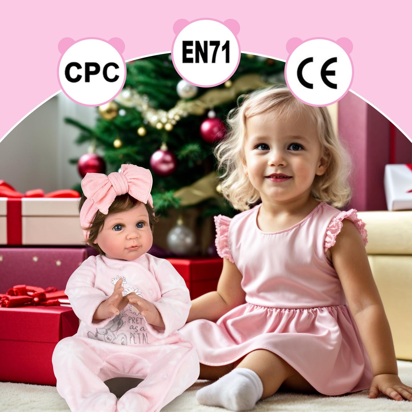 Aori Reborn Baby Dolls 22 Inch Realistic Girl - Lifelike Weighted Newborn Toddler with Feeding Bottle & Magnetic Pacifier  Handapplied Wig Hair  Soft Body  Gift for Kids 3+ Collectors