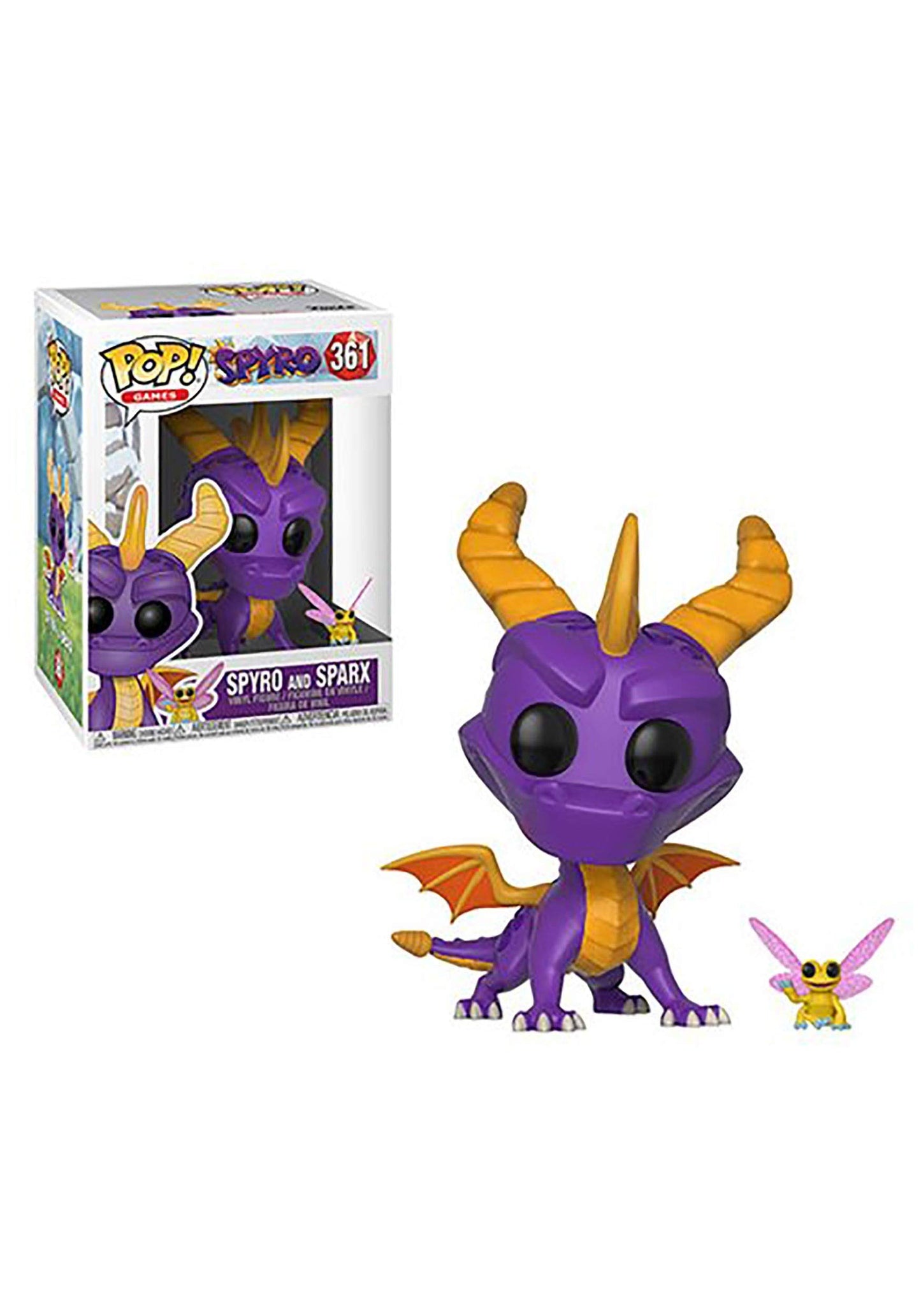 Funko POP & Buddy Spyro The Dragon Figure - Multicolor, Plastic, Model 32763, Standard Size with Sparx