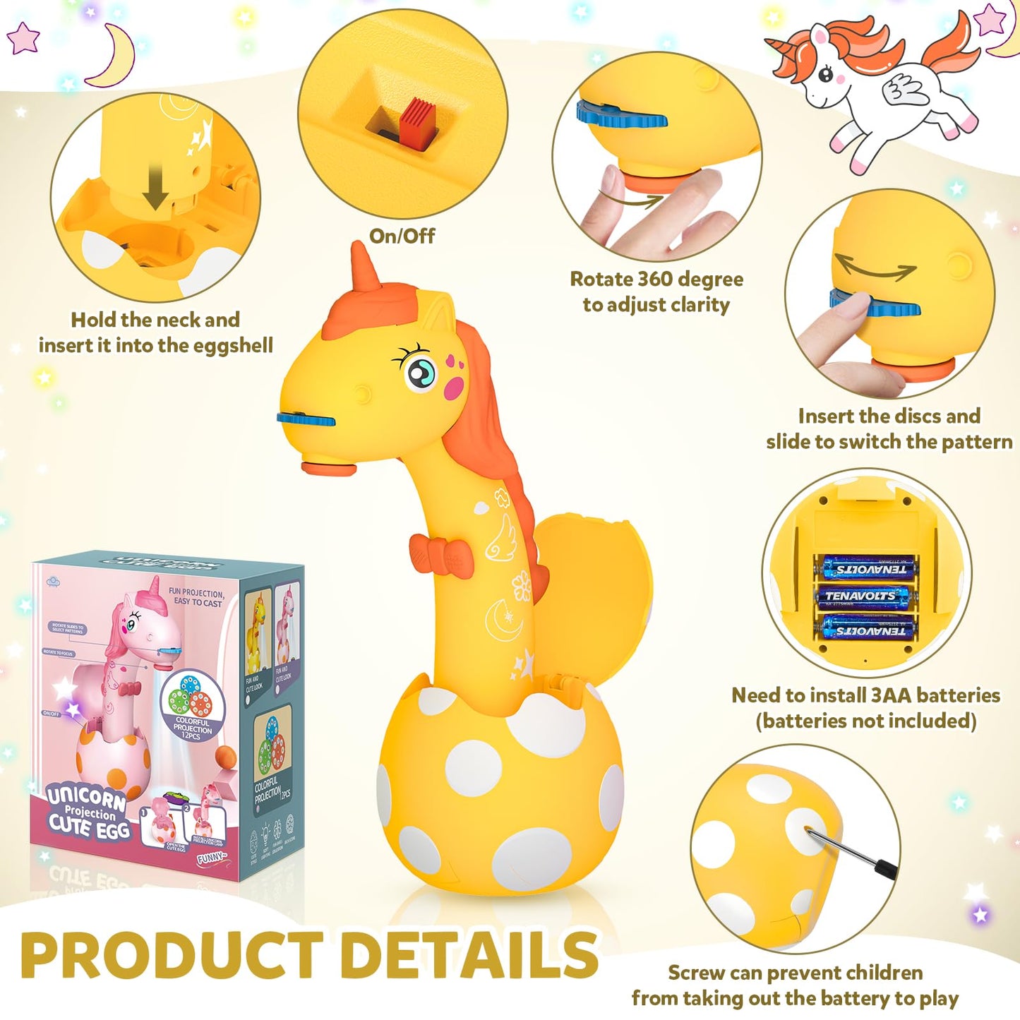KETIEE Unicorn Drawing Projector Toys for Ages 5-7: Trace and Draw Projector for Kids with Cute Unicorn Look, Smart Art Sketcher