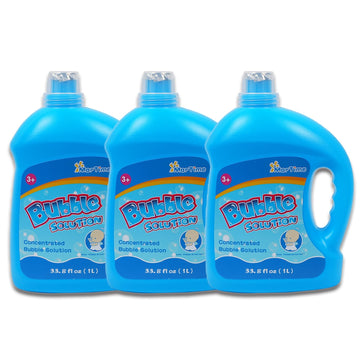 Mortime 3 Bottles Bubble Solution Refills, 3 L/101 Oz (Up To 7.5 Gallon) Concentrated Bubble Solution Refill For Bubble Wands, B