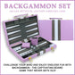 Backgn Sets for mature-themeds  15 inch Backgn Purple Sets Classic Board Game with enhanced Leather Case  Portable Travels Strategy Backgn Game Set for mature-themeds  Kids (Purple)