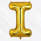 Flyloons Gold I Alphabet Letter Foil Balloons for Full Name Birthday Decoration Items, Anniversary, Baby Shower, Bachelorette, W