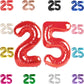 25 Balloon Number, Red Number 25Th Birthday Balloons 40 Inch, 25 Or 52 Years Old Red Birthday Decorations For Men Women, 25Th An