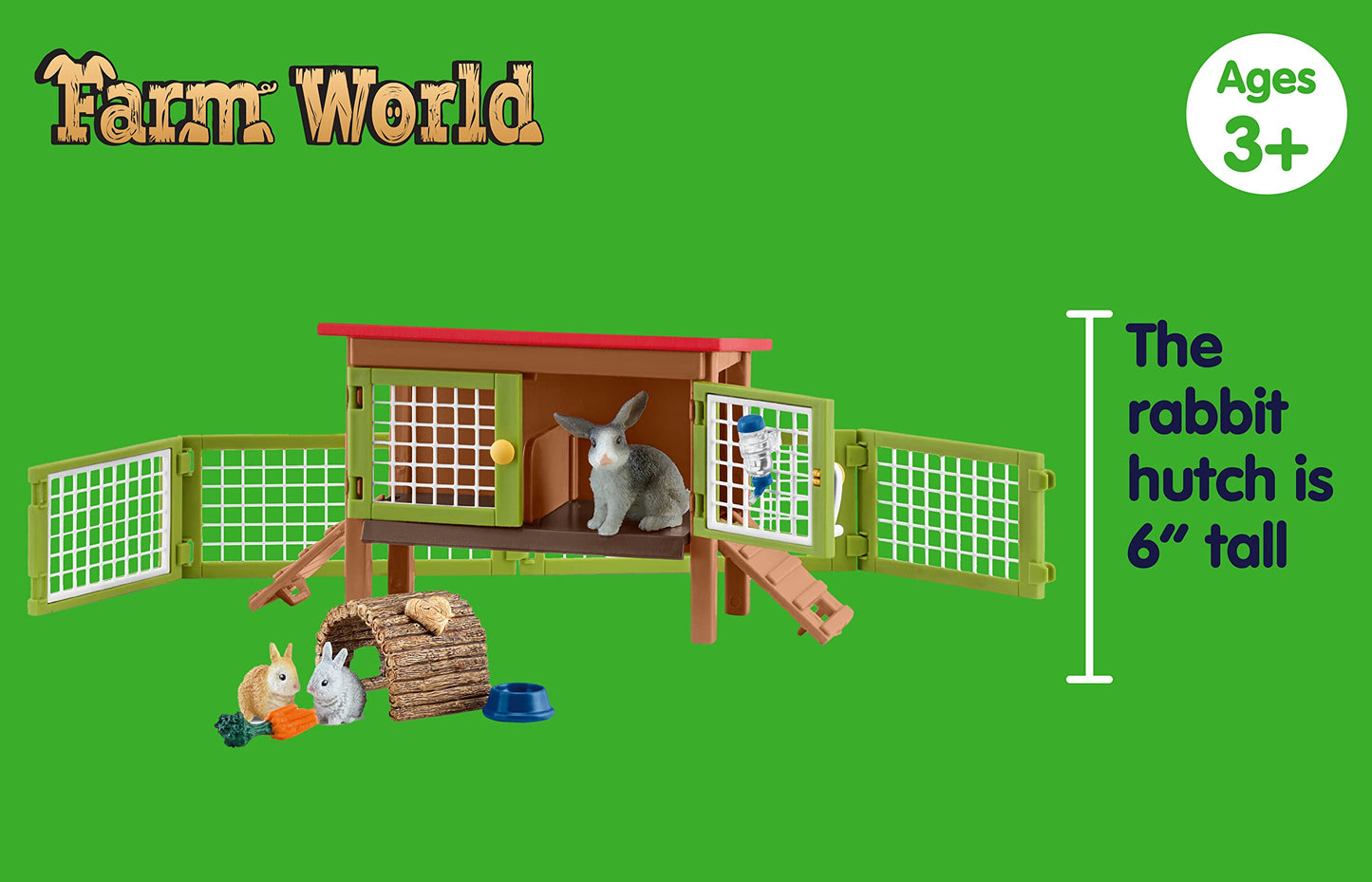 Schleich Farm World, Easter Toys For Boys And Girls Ages 3-8, 8-Piece Playset, Rabbit Hutch And Bunny Playpen Toy Set