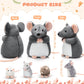 Arrowbash Plush Mouse Stuffed Animal Set, 14'' Mommy Rat with 4 Babies, Fluffy Style, Soft Plush Fabric, Ideal Gift for Rat Lovers