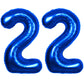 40 Inch Number 22 Balloon Blue Jumbo Giant Big Large Number 22 Foil Mylar Blue Balloons 22Th Birthday Party Anniversary Decorati