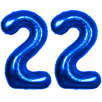 40 Inch Number 22 Balloon Blue Jumbo Giant Big Large Number 22 Foil Mylar Blue Balloons 22Th Birthday Party Anniversary Decorati