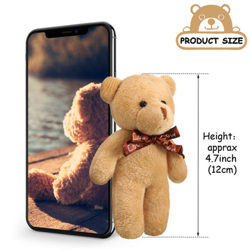 24 Pieces Mini Bears 4.7 Inch Tiny Bears Doll Bulk Soft Mini Stuffed Animals For Diy Keychain For Graduation Birthday Baby Shower Wedding Party Favors (Bright Colors, Classic Style)
