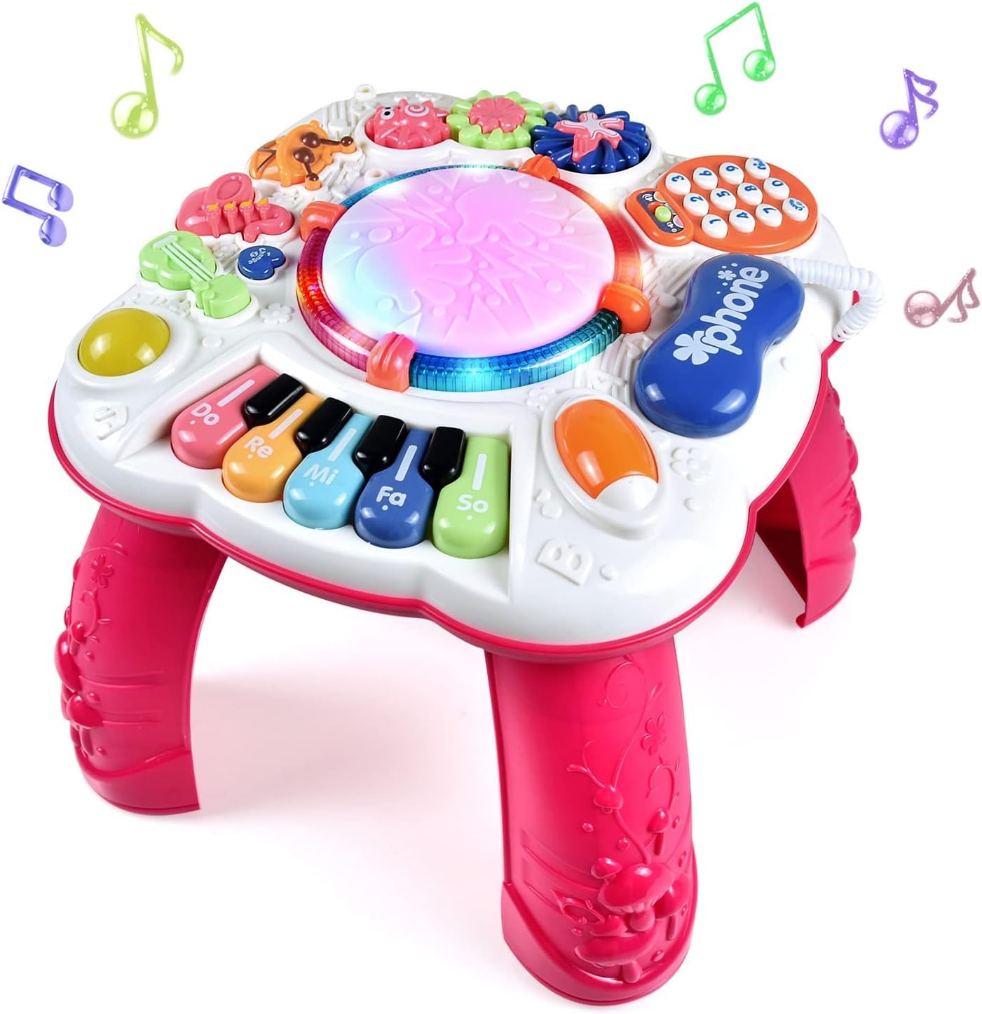 Dahuniu Baby Toy- Engaging Baby Activity Center For 6 12 18 Months Old- Safe, Sturdy, And Fun (11.8 X 11.8 X 12.2 Inches) (Red)