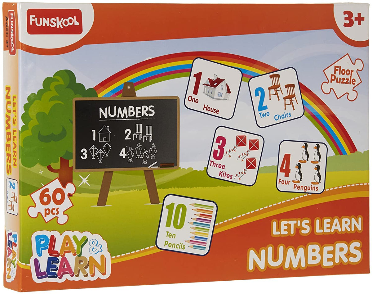 Funskool Play & LearnNumbers,Educational,60 Pieces,Puzzle,For 3 Year Old Kids And Above,Toy,Multicolor