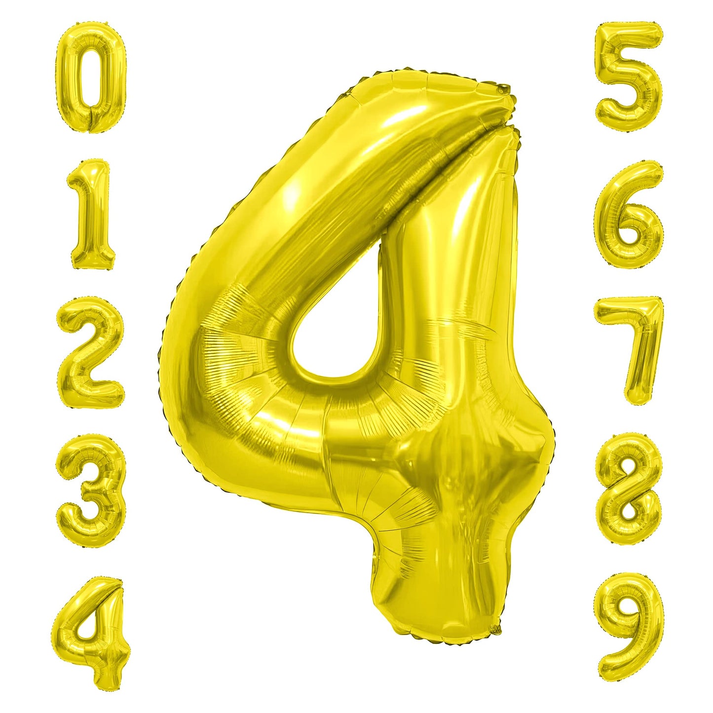 Number Balloon 40 Inch, Number Balloons Gold, Number 4 Balloons, Birthday Large Foil Gold Balloons, Birthday Party/Graduation/An
