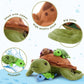 Muiteiur Sea Turtle Plush Toy - Soft Medium Multicolored Stuffed Animal with 3 Baby Turtles for Kids