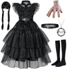 Black costume girls dress for Kids Black Dress Costume for Girls Halloween Cosplay Party (9-10 Years)