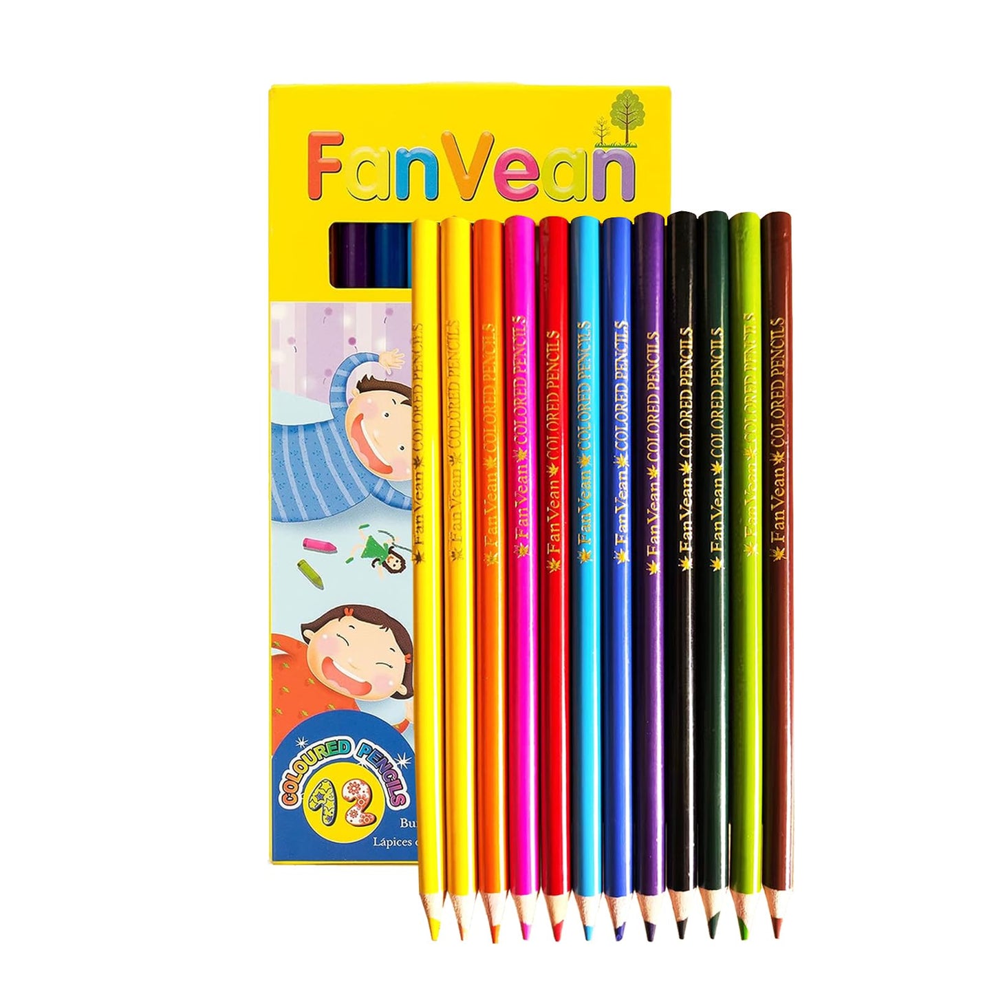 Fanvean Colored Pencils For Kids Classroom Set, 12 Count Pre-Sharpened Coloring Pencil Bulk Gift