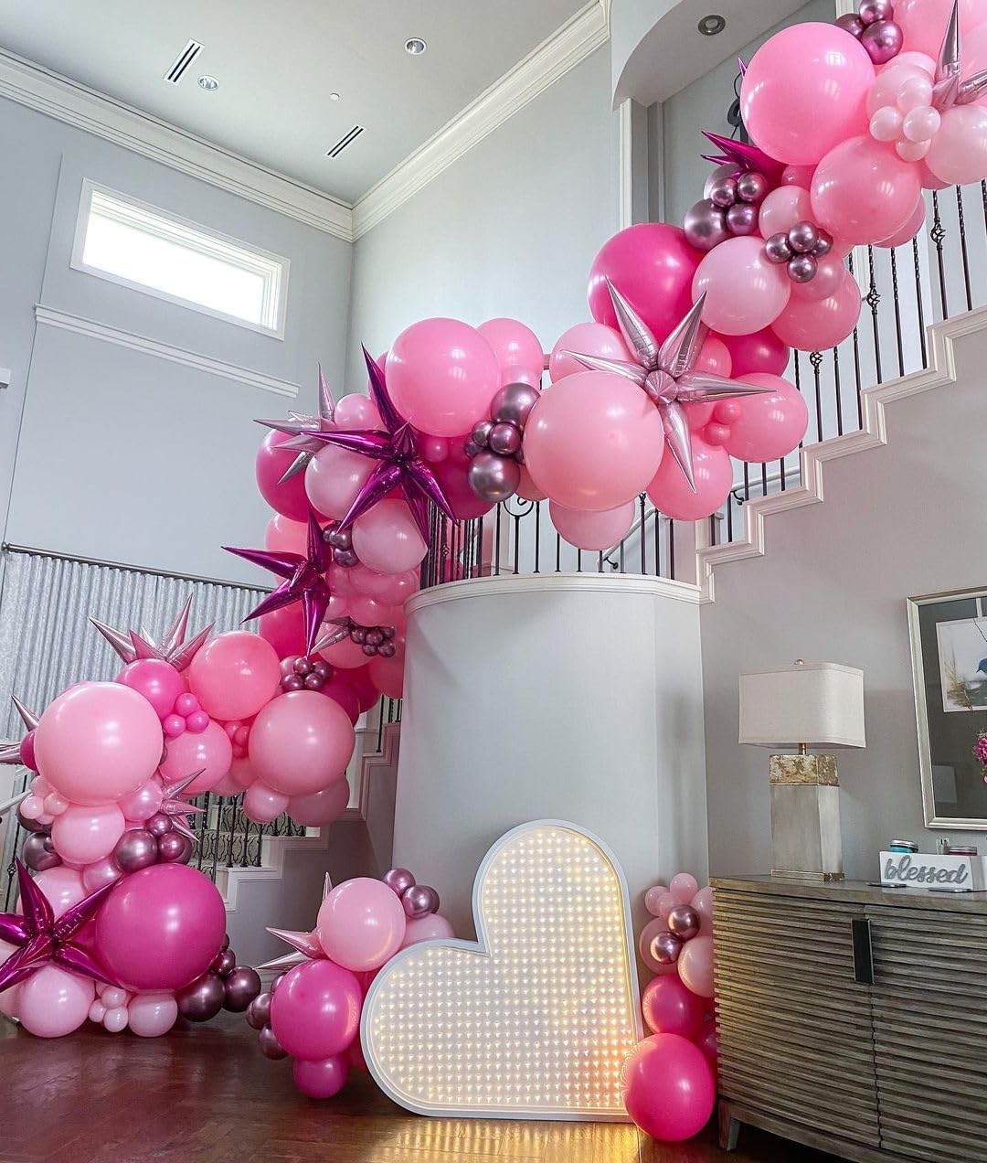 Bezente Pink Balloons Set, 60pcs 12" Metallic & Latex Balloons for Birthday, Wedding, Baby Shower - Multiple Pink Colors