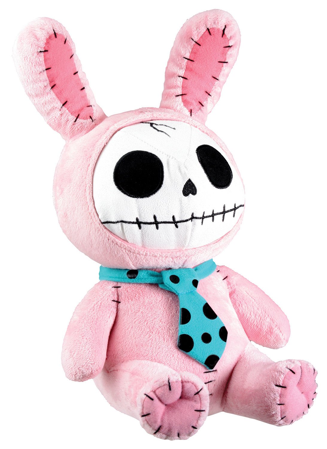 Summit Collection Furrybones Pink Bunny Bun Bun Wearing Polka Dotted Blue Tie Plush Doll