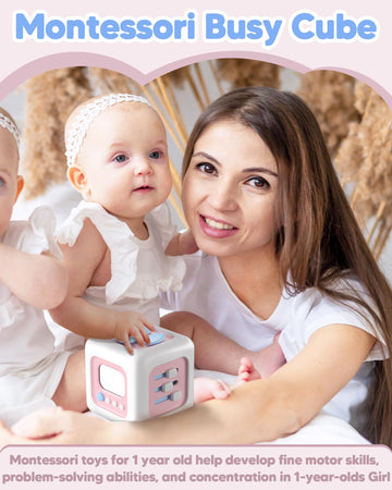 Zartores Montessori Toys For 1 Year Old, Busy Cube Toys For 1 Year Old Girl, 1 Year Old Girl Birthday Gifts, Travel Airplane Sen