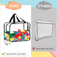 6 Packs Extra Large Toy Storage Bags 12.6  9.25  6.9In With Labels, Reusable Clear Pvc Board Game Storage, Travel Waterproof Org