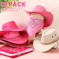 Zhanmai 12 Pcs Cowboy Hat and Bandana Cowboy Cowgirl Hats Bulk Western Party Costume Halloween Accessory (Pink Mix Color,Polyest