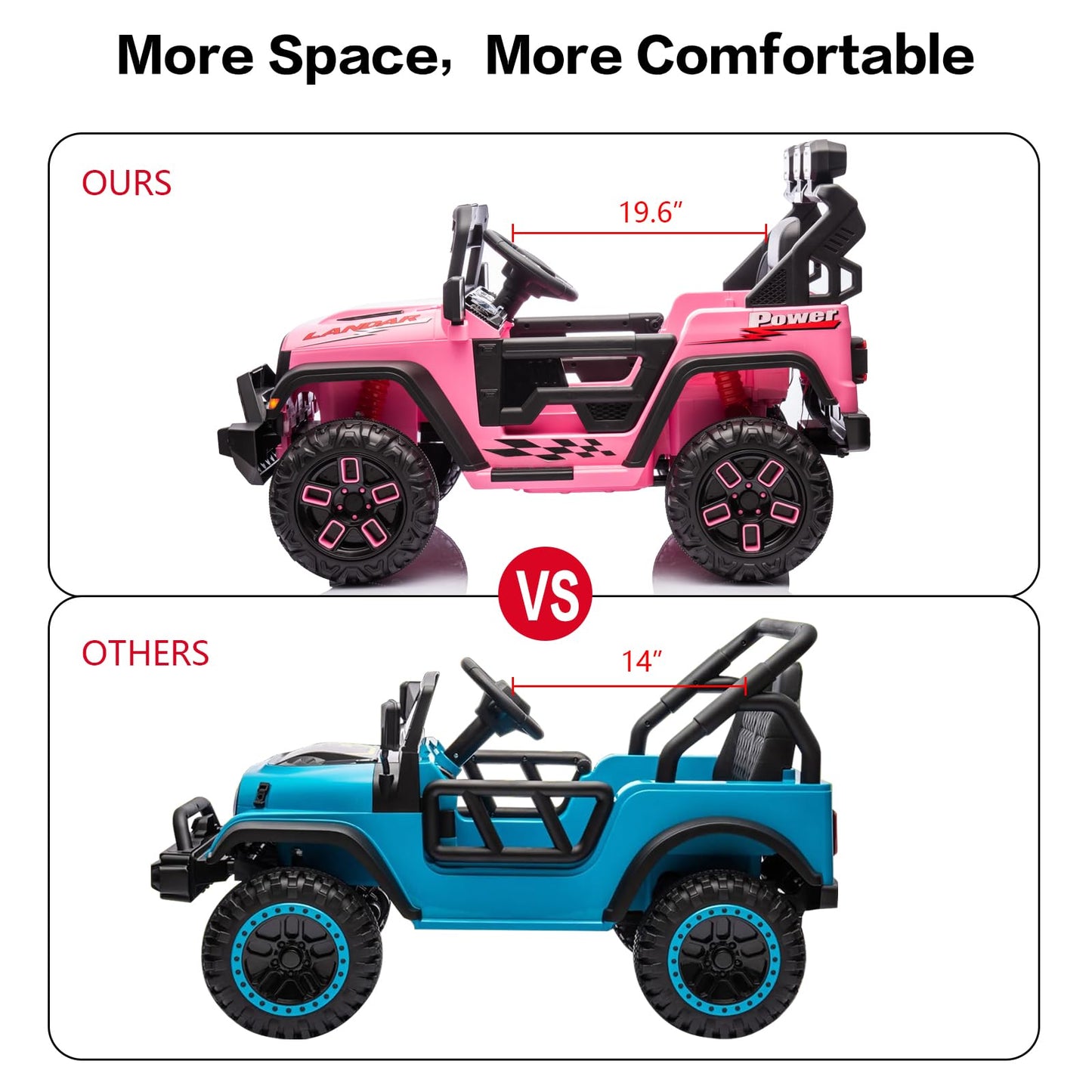Modern-Depo 12V Kids Ride On Car Truck With Diy Stickers, Manual/Remote Control Electric Car With Led Lights, 2 Motors, 2 Speeds Adjustable, Openable Doors, Spring Suspension, Music Player, Pink