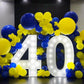 Yellow Blue Balloons, 12 Inches Blue Yellow White Balloons With Confetti Balloons Dark Blue Latex Balloon Helium For Kids Birthd