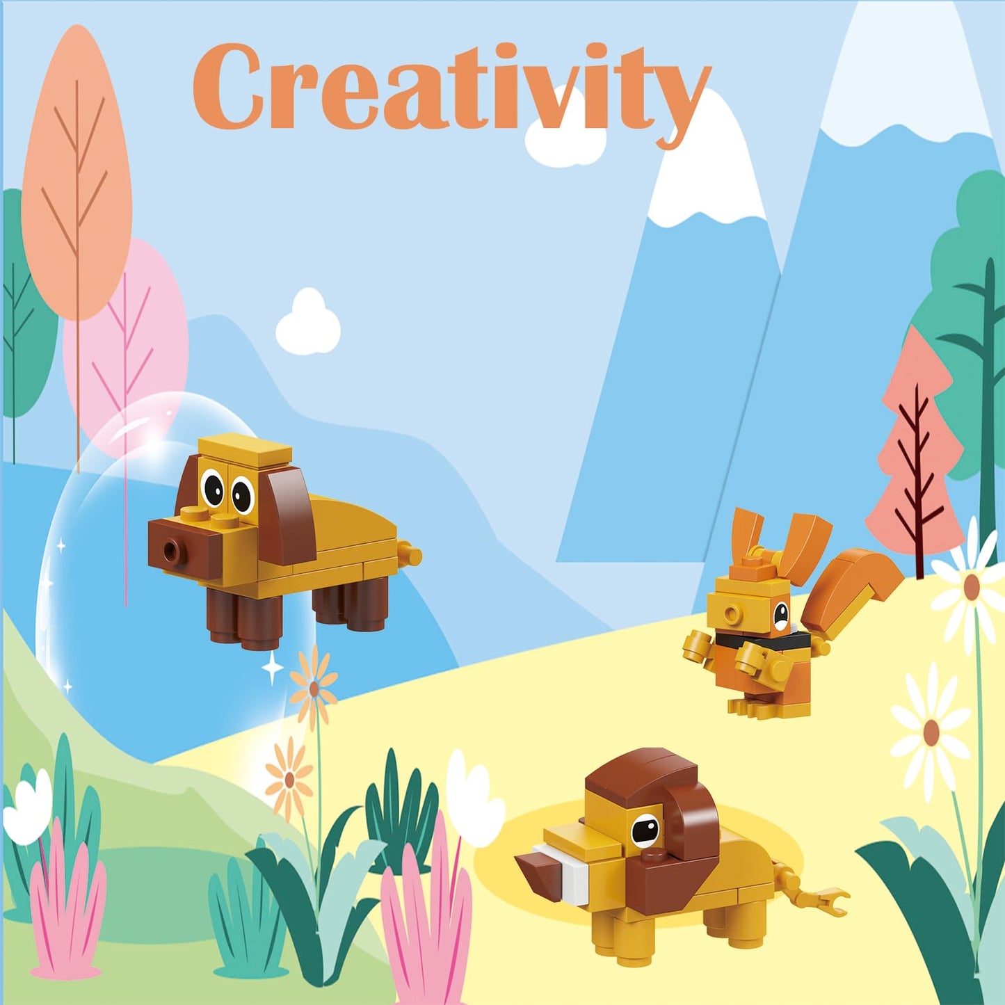 BRICHBROW Animals Building Blocks - Mini Multicolor Party Favors, SM206B, Great for Kids' Prizes and Goodie Bags (12 in 1 Animal)