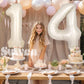 Suwen 40 Inch Cream White Large 14 Number Balloons Big Foil Helium Number Balloons 0-9 Jumbo Happy 14Th Mylar Birthday Party Dec
