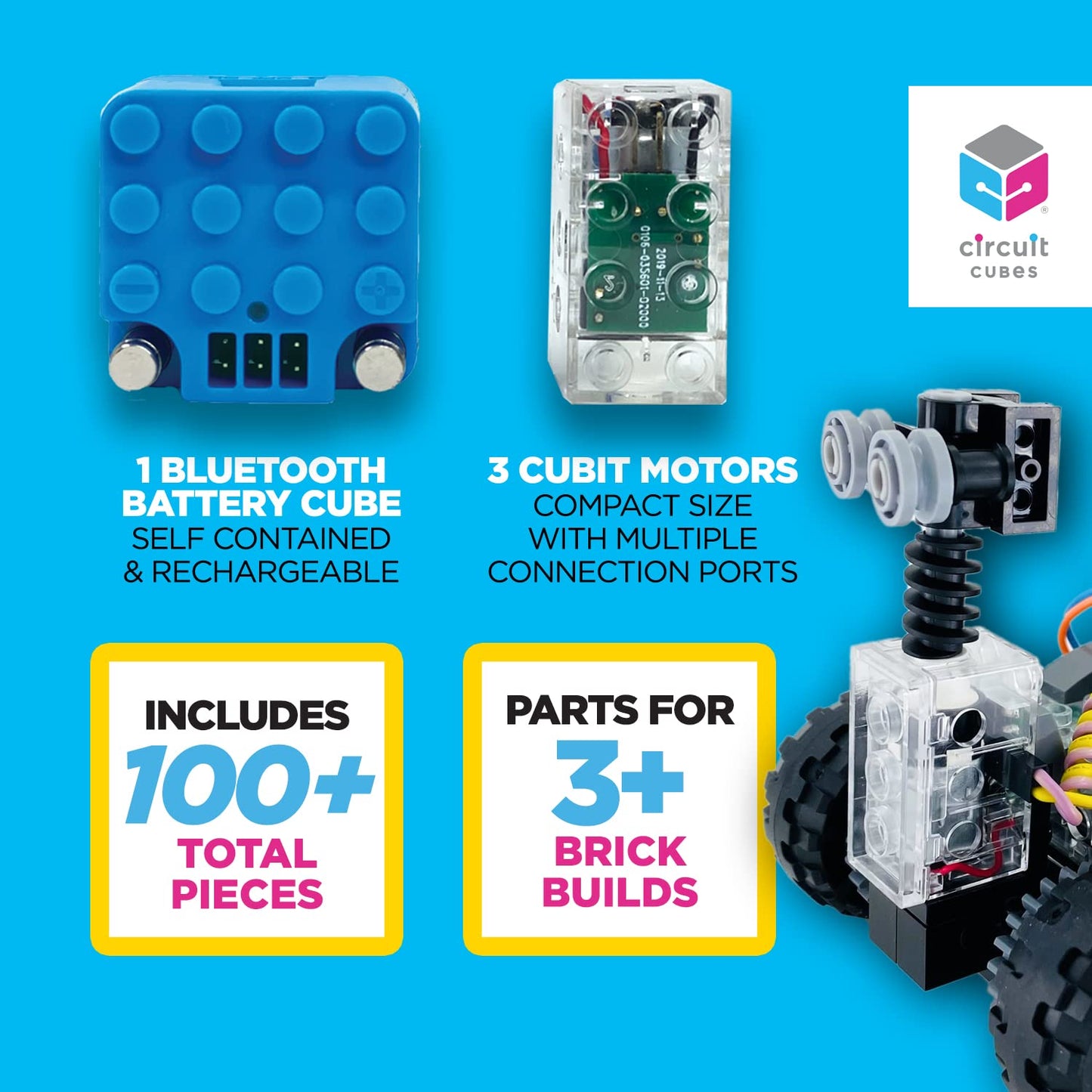 Circuit Cubes Space Rovers Kit - Remote Control Robotics Kit - STEM Learning Toy for Kids Age 8 and Up