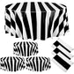Tatuo 3 Pcs Black and White Round Circus Table Cloth 84 Inch Carnival Circus Tablecloths Striped Disposable Plastic Table Cover 