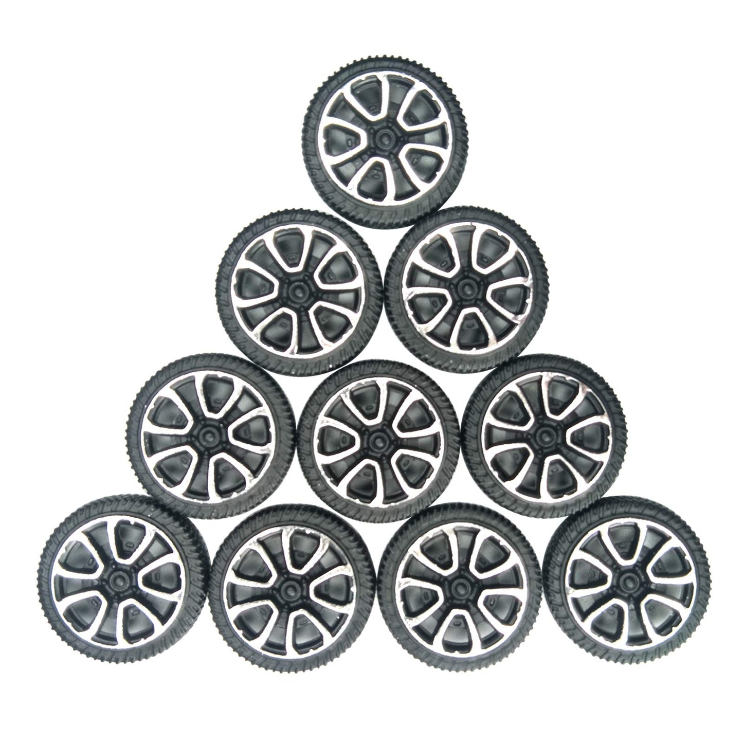 EUDAX 30mmx9mm Plastic Roll 2mm Dia Shaft Toys Wheel and 2mmx100mm STEM Shaft Round Rod Axles for DIY Toy RC Car Truck Boat Heli