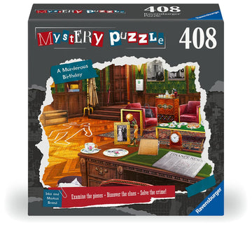 Ravensburger 408 Piece Mystery Jigsaw Puzzle - Murderous Birthday, Handcrafted in Germany, Multicolor, Model 12001187