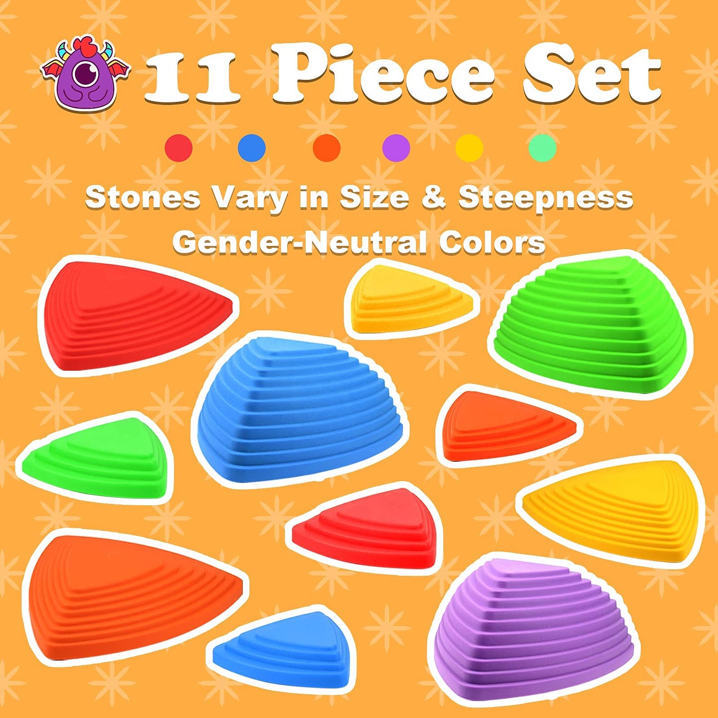 Gentle Monster Stepping Stones For Kids 11 Pcs Toddler Toys Indoor And Outdoor Balance Blocks, Coordination, Balance, Strength S