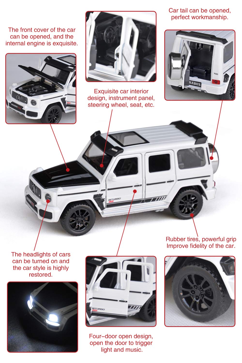 Tianmei 1:32 Suv Kids Toys Die-Cast Alloy Metal Car Model Collection Children Play Vehicle (Bbs - White)
