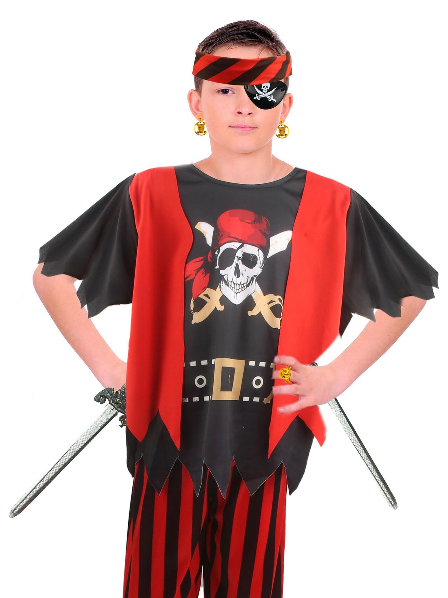 Kids Pirate Costume Set Pirate Captain Dress Up Outfits Playset For Boys Girls Halloween Role Play Party Cosplay
