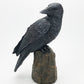 Pacific Giftware Dark Raven Crow Perched On Tree Stump Collectible Figurine Lifelike Colors 6 Inch Halloween Haunted House Evil Decor