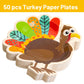 Fancy Land 50PCS Thanksgiving Paper Plates 9    Turkey Party Plates Disposable Dinner Plates Thanksgiving Party Supplies Dinnerw